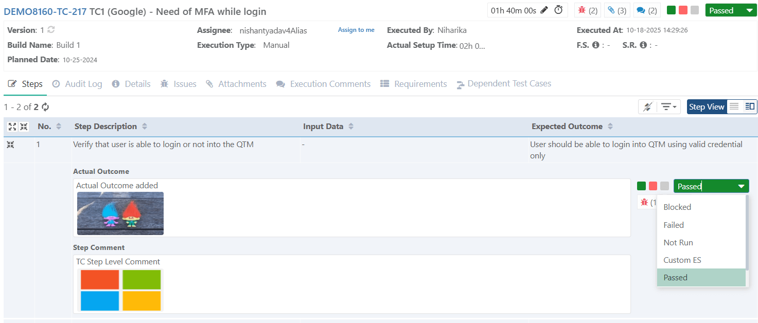 QPro_TS_AssignStatustoTestSteps.png