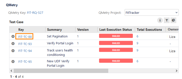 test case view