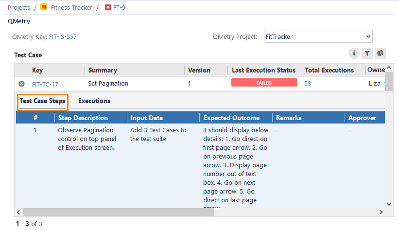 test case steps