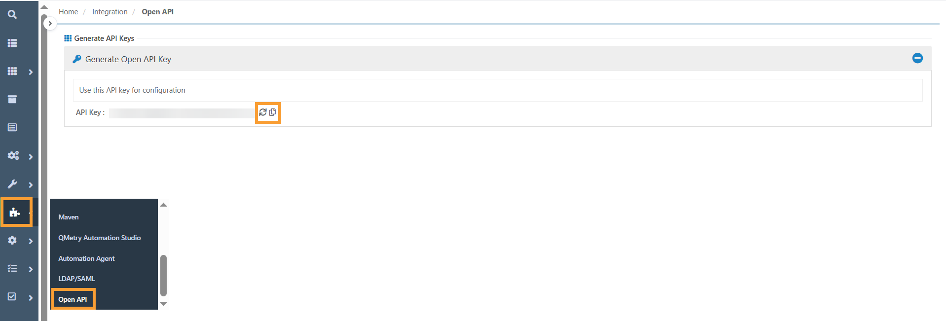 Generate API Key UI